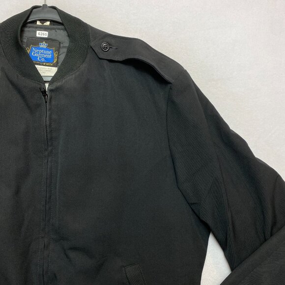 Vintage Neptune Garment Co Military Jacket Mens 44L Black Thinsulate 3M Bomber - Picture 2 of 14